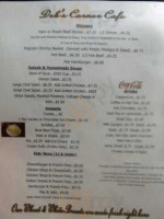 Deb's Corner Cafe menu