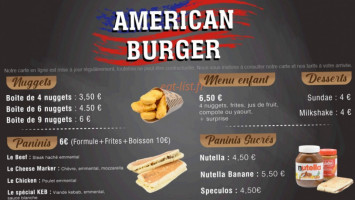 American Burger menu