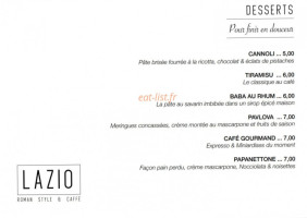 Lazio menu