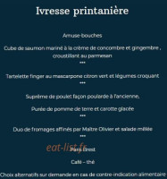 Croisière menu