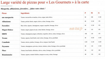 L’as De Pizz menu