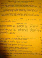 Masons Sports Grill menu