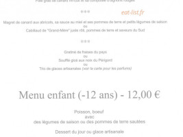 Au Vieux Moulin menu