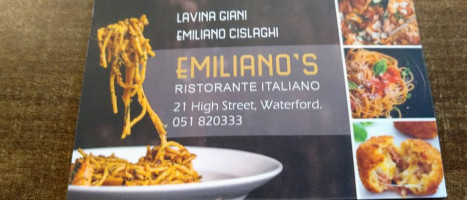 Emiliano's menu