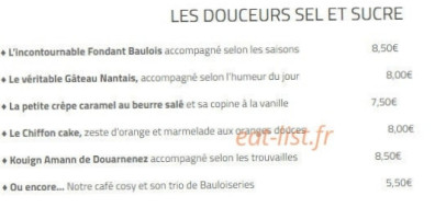 Le Comptoir Baulois menu