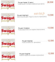 Swagat Paris menu