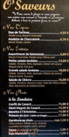 O'saveurs menu