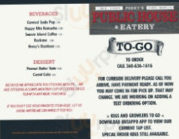 Porky's Public House Eatery menu