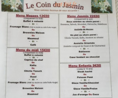 Le Coin du Jasmin menu