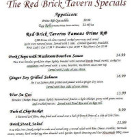 Red Brick Tavern menu