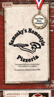 Samoskys Homestyle Pizzeria menu