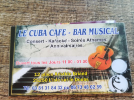 Cuba Café menu
