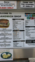 O'dell's Sandwich Shop menu