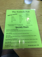 Fox Hole Pub menu