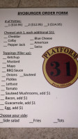 Platform 31 menu