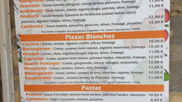 Tradi' Pizza menu