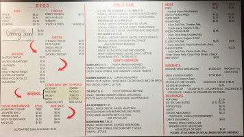 Zeal Burgers menu
