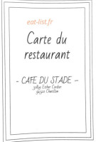 Café Du Stade menu