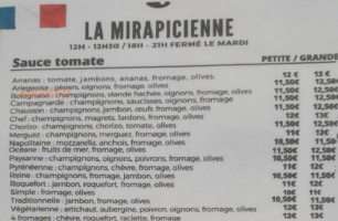 Pizzeria La Mirapicienne menu