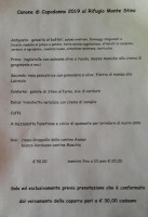Rifugio Monte Stino menu