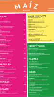 Maiz Mexican menu