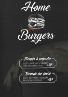 Home Burgers menu