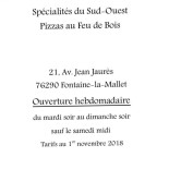 La Fontaine Fleurie menu