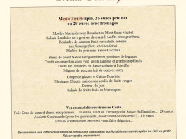 Auberge Des Etangs menu