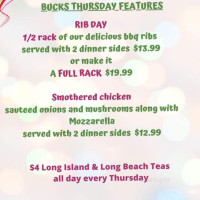 Bucks Bar & Grill menu