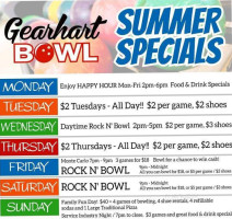 Gearhart Bowl Fultano's Pizza menu