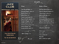 Papa Jazz Club menu
