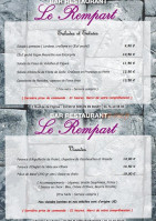 Le Rempart menu