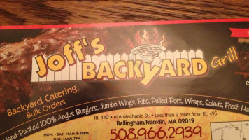 Joffs Backyard Grill menu