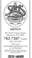 Sams Seafood And Steakhouse menu