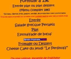 Cuisine De Perle menu