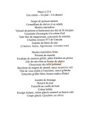 La Bisquine menu