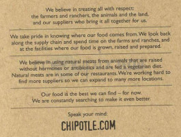 Chipotle Mexican Grill menu