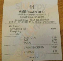 American Deli menu