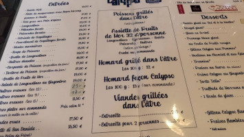 La Calypso menu