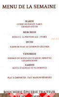 Saint Clément menu