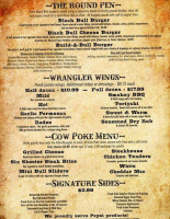 Black Bull Steakhouse Saloon menu