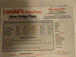 Lorobi's Pizza Silver Bridge Plaza menu