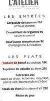 L'atelier 52 menu