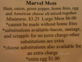 Marvel Ranch menu