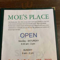 Moe's Place menu