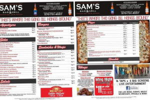 Sam's Grill menu