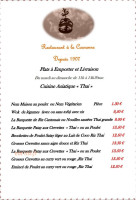 A La Couronne menu