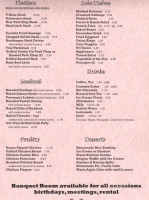 Bert's Steakhouse menu