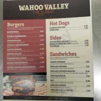 Wahoo Valley menu