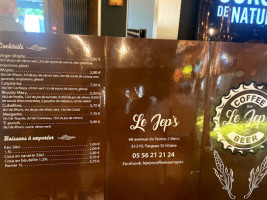 Le Jep's Coffee Beer Tapas menu